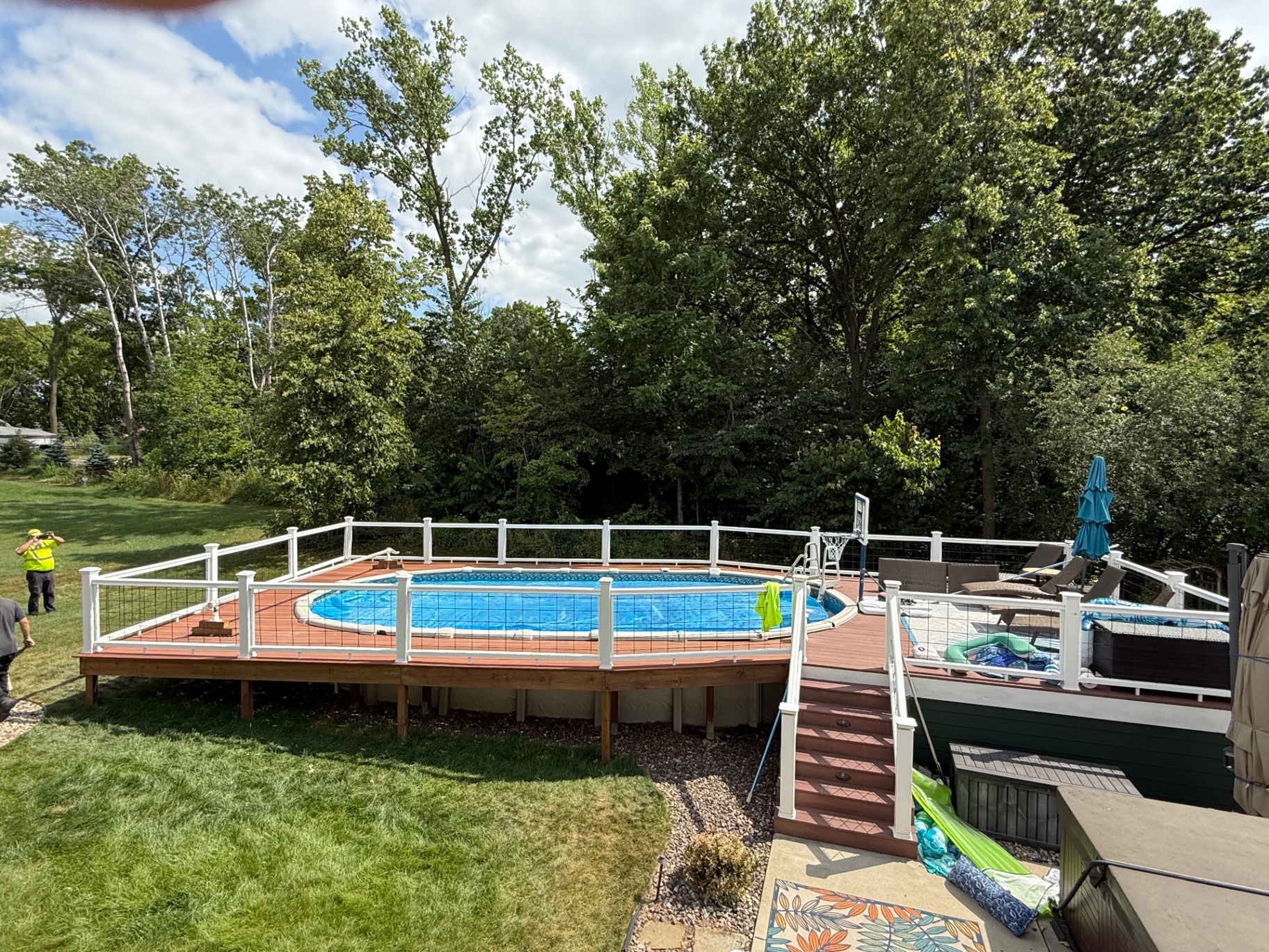 Completed pool deck after rebuild by D&D Contracting