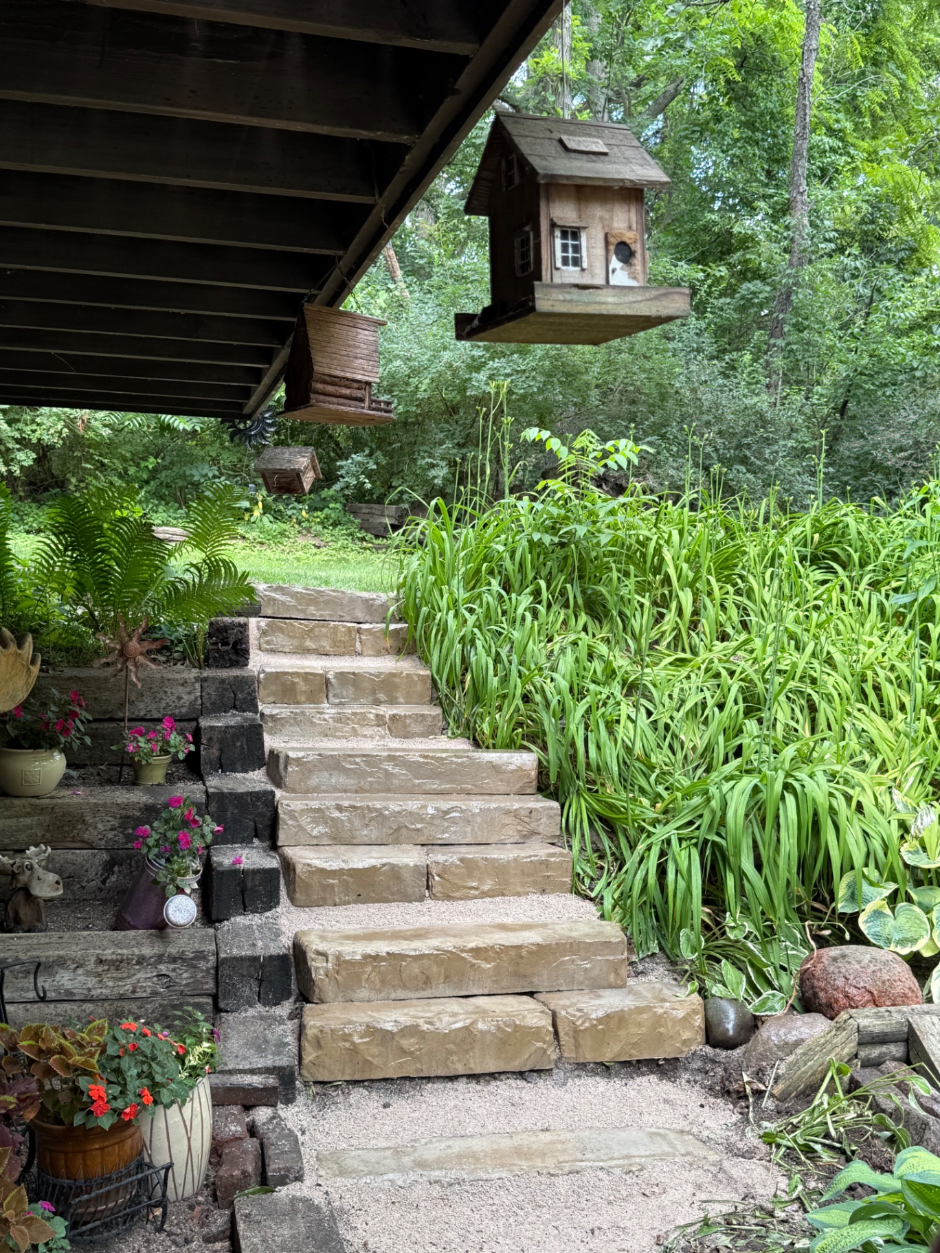 Natural stone garden steps built by D&D Contracting